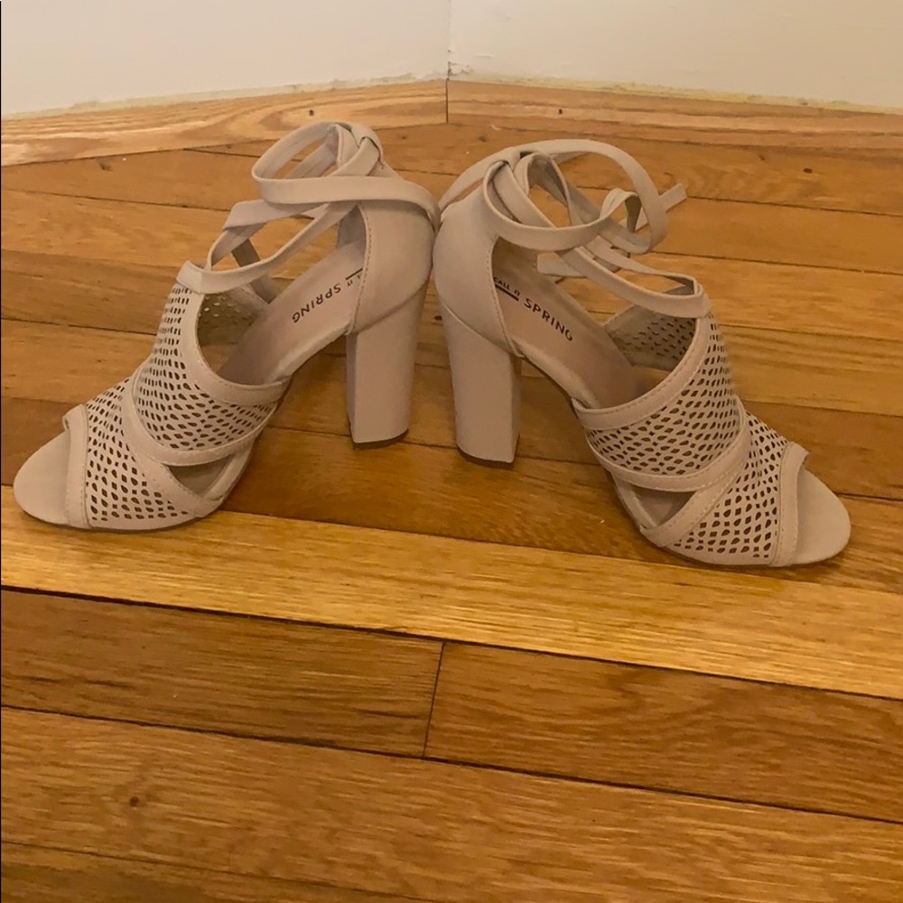 Call It Spring block tie up heel